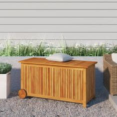 Vidaxl Zahradní úložný box s kolečky 113 x 50 x 58 cm masivní akácie
