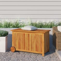 shumee Zahradní úložný box s kolečky 90 x 50 x 58 cm masivní akácie