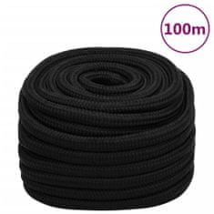 Greatstore Pracovní lano černé 20 mm 100 m polyester