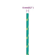Vidaxl Lodní lano zelené 6 mm 250 m polypropylen
