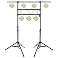 Greatstore Světelná rampa se stojany černá 238 x 115 x (180–300) cm ocel