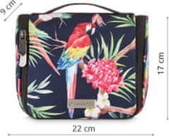 ZAGATTO Dámská kosmetická taška s háčkem a zrcátkem s květinovým vzorem, organizér na kosmetiku, prostorná, jednokomorová kosmetická taška, ZG732