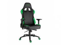 KUPŽIDLE Herní židle RACING ZK-012 XL — PU kůže, černá / zelená, nosnost 130 kg