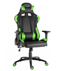 KUPŽIDLE Herní židle RACING ZK-012 — PU kůže, černá / zelená, nosnost 130 kg