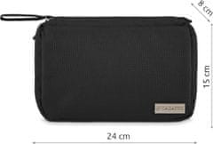 ZAGATTO Černá závěsná kosmetická taška s háčkem, dámská, pánská, organizér na kosmetiku, prostorná a lehká kosmetická taška s uchem na přenášení, ZG729
