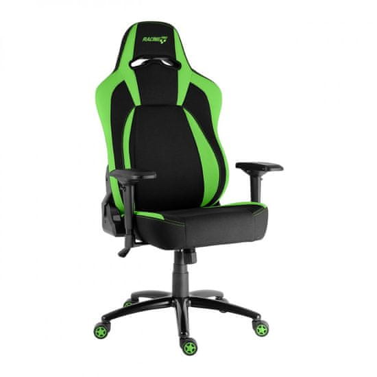 KUPŽIDLE Herní židle IRON XL — látka, černá / zelená, nosnost 130 kg