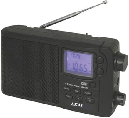 moderní radiopřijímač fm akai APR-2418 sluchátkový výstup skvělý zvuk