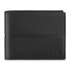 ZAGATTO Černá pánská kožená peněženka, horizontální, ochrana RFID, elegantní a prostorná, peněženka na bankovky, karty, doklady, kapsa na zip, 12,5x9,2x2 cm, ZG-N992-F12