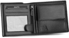 ZAGATTO Pánská horizontální černá kožená peněženka s ochranou karet RFID, elegantní klasická pánská prostorná peněženka z přírodní kůže, 9,5x12x2 / ZG-N992-F17