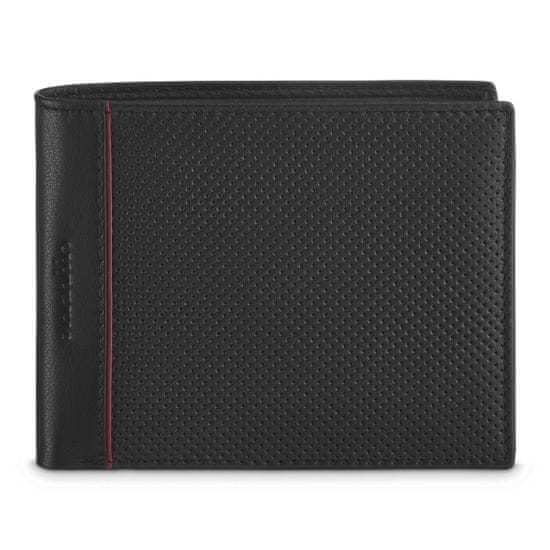 ZAGATTO Černá pánská kožená peněženka, horizontální, ochrana RFID, elegantní a prostorná, peněženka na bankovky, karty, doklady, kapsa na zip, 12,5x9,2x2 cm, ZG-N992-F14