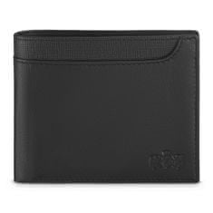 ZAGATTO Černá pánská kožená peněženka, horizontální, ochrana RFID, elegantní a prostorná, peněženka na bankovky, karty, doklady, kapsa na zip, 12,5x9,2x2 cm, ZG-N992-F13
