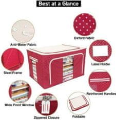 HOME & MARKER® Úložný box na oblečení, Úložný box s víkem, Organizér do skříně, Úložná krabice na textil (skládací, modrá, 66L, 6ks) | S6TACKBOX