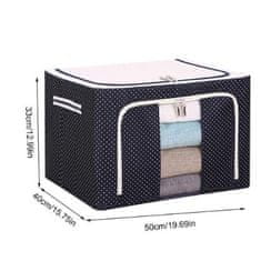 HOME & MARKER® Úložný box na oblečení, Organizér do skříně, Úložný box s víkem, Úložná krabice na textil (skládací, modrá, 66L) | STACKBOX