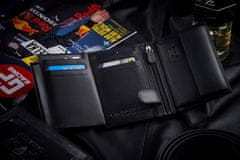 ZAGATTO Pánská kožená peněženka černá, vertikální, ochrana RFID, elegantní a prostorná, peněženka na bankovky, karty, doklady, kapsa na zip, stylový detail, 12,7x9,3x3 cm, ZG-N4-F6
