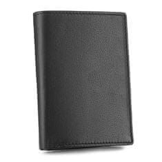 ZAGATTO Pánská kožená peněženka černá, vertikální, elegantní a prostorná, peněženka na bankovky, karty, doklady, kapsa na zip, kapsa na mince, 12,7x9,3x3 cm, ZG-N4-F3