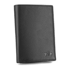 ZAGATTO Pánská kožená peněženka černá, vertikální, ochrana RFID, elegantní a prostorná, peněženka na bankovky, karty, doklady, kapsa na zip, stylový detail, 12,7x9,3x3 cm, ZG-N4-F2