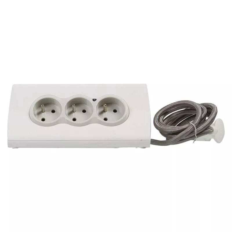 Levně LEGRAND prodlužovací kabel 1,5 m / 3 zásuvky / s USB / bilá-šedá / PVC / 1,5 mm2 1920110007