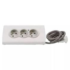 LEGRAND prodlužovací kabel 1,5 m / 3 zásuvky / s USB / bilá-šedá / PVC / 1,5 mm2 1920110007
