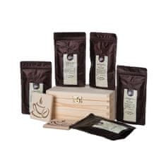 Čisté dřevo Dárková dřevěná krabička - Kávy z různých koutů světa