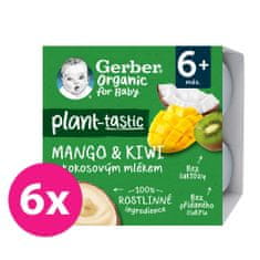 Gerber 6x Organic 100% Dezert rostlinný mango a kiwi s kokosovým mlékem (4x 90 g)