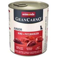 Animonda Konzerva Gran Carno Junior hovězí + krůtí srdce 800 g
