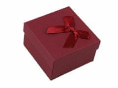 Kraftika 1ks červená tmavá krabička s mašličkou 9x9 cm
