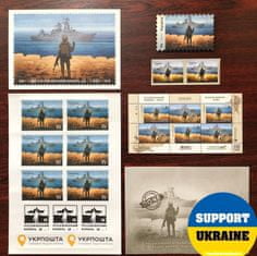 INTEREST Velká limitovaná edice Ukrajina 2022 známek ruské válečné lodi jdi do pr***e.