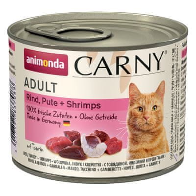 Animonda ANIMONDA cat konzerva CARNY hovězí/krůta/krevety - 400g