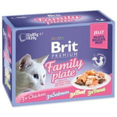 Brit Kapsičky BRIT Premium Cat Delicate Fillets in Jelly Family Plate 1020 g
