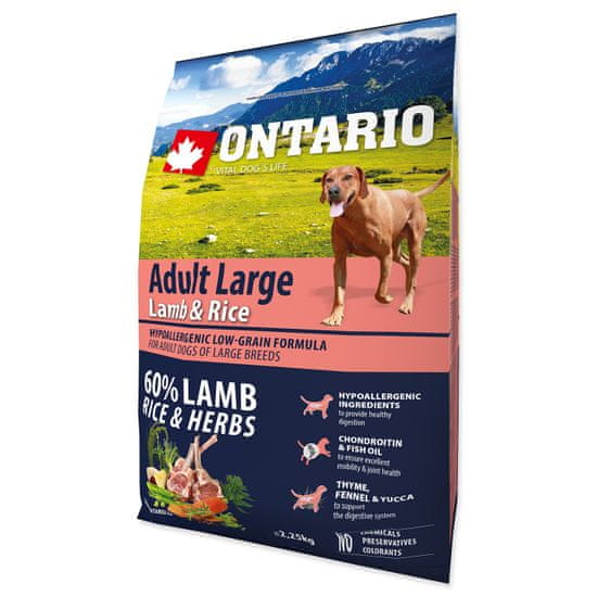 Ontario Dog Adult Large Lamb & Rice 2.25 kg