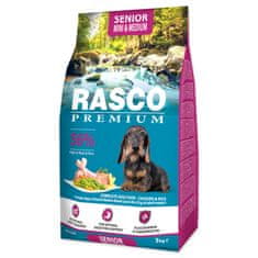 RASCO PREMIUM Granule Senior Mini & Medium kuře s rýží 3 kg