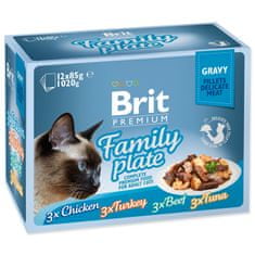 Brit Kapsičky BRIT Premium Cat Delicate Fillets in Gravy Family Plate 1020 g