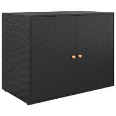 Greatstore Zahradní úložná skříň černá 100 x 55,5 x 80 cm polyratan