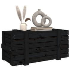 Vidaxl Úložný box černý 91 x 40,5 x 42 cm masivní borové dřevo
