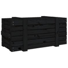 Vidaxl Úložný box černý 91 x 40,5 x 42 cm masivní borové dřevo
