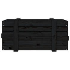 Greatstore Úložný box černý 91 x 40,5 x 42 cm masivní borové dřevo