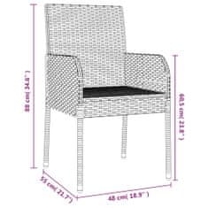 Vidaxl Zahradní židle s poduškami 2 ks polyratan černé