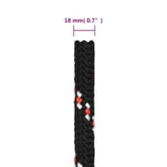 Greatstore Lodní lano černé 18 mm 100 m polypropylen