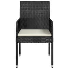 Vidaxl Zahradní židle s poduškami 2 ks polyratan černé