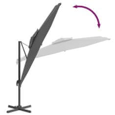 Vidaxl Konzolový slunečník s dvojitou stříškou antracitový 400x300 cm
