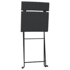 Vidaxl Skládací bistro židle 6 ks černé polyratan a ocel