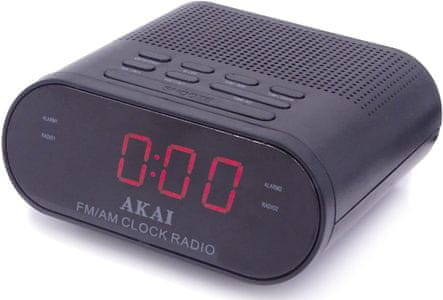 klasický radiobudík akai CR002A-219 duální budík snooze sleep vestavěný reproduktor