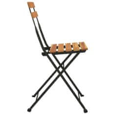 Petromila Skládací bistro židle 8 ks masivní teakové dřevo a ocel
