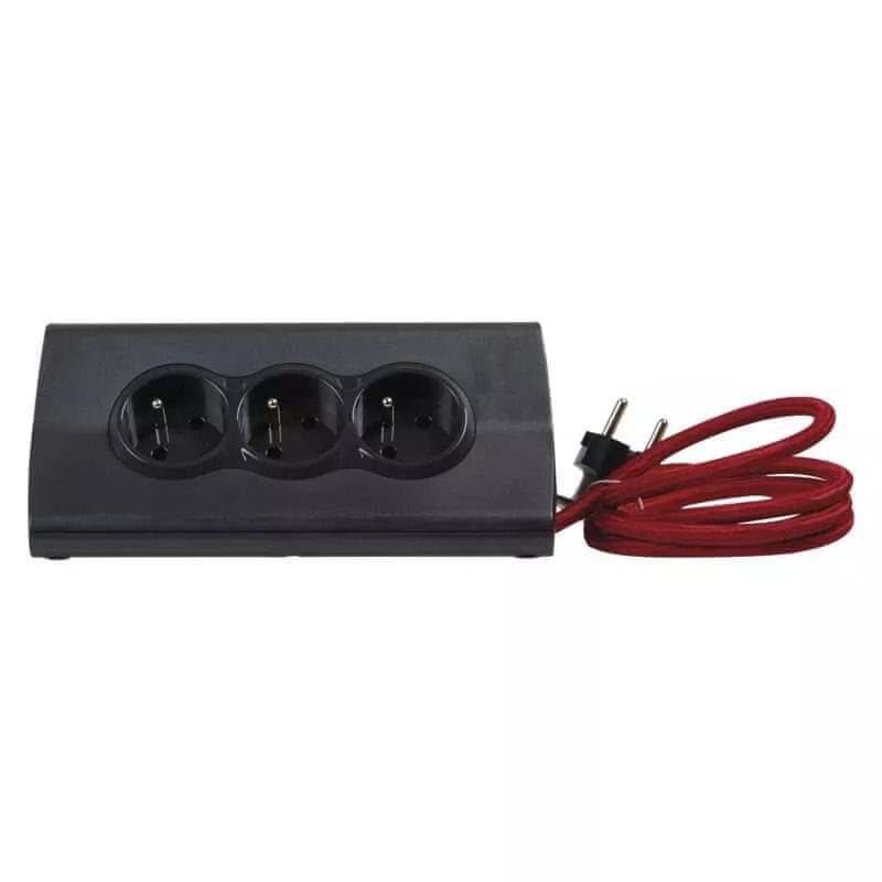 Levně LEGRAND prodlužovací kabel 1,5 m / 3 zásuvky / s USB / černá-červená / PVC / 1,5 mm2 1920110008