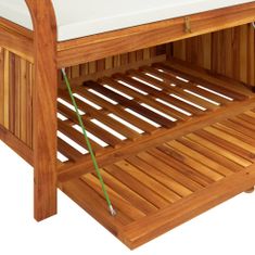 Greatstore Zahradní úložná lavice s poduškou 91 cm masivní akáciové dřevo