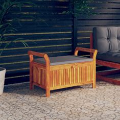 shumee VidaXL zahradní lavice s úložným prostorem a polštářem 91 cm akátové dřevo