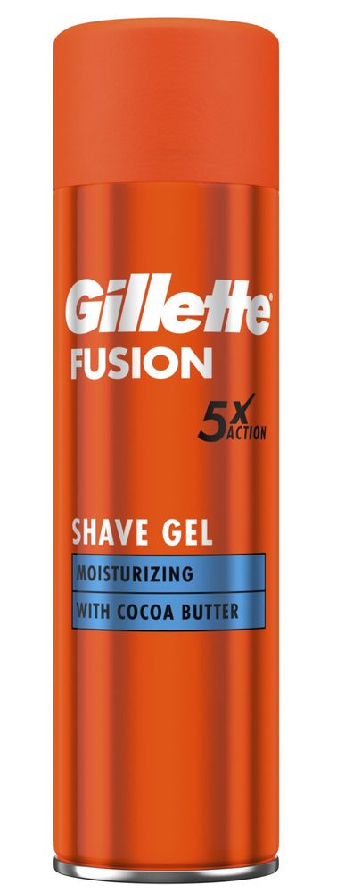 Levně Gillette Fusion Hydratační Gel Na Holení Pro Muže, S Kakaovým Máslem, 200ml 