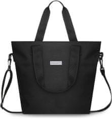 ZAGATTO Dámská velká nákupní taška černá, prostorná taška přes rameno, vejde se do ní formát A4, extra dlouhý popruh přes rameno, nákupní taška, 34x35x17, ZG740, černá