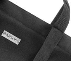 ZAGATTO Dámská shopper kabelka, černá velká kabelka na zip, jednokomorová nákupní taška, vhodná pro formát A4, kabelka s popruhem přes rameno, prostorný a lehký, 48x41,5x17 / ZG 621