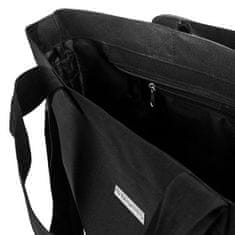 ZAGATTO Dámská shopper kabelka, černá velká kabelka na zip, jednokomorová nákupní taška, vhodná pro formát A4, kabelka s popruhem přes rameno, prostorný a lehký, 48x41,5x17 / ZG 621